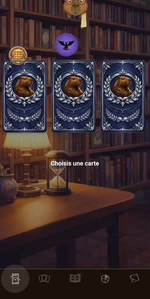 Trois cartes face cachée, il faut en choisir une